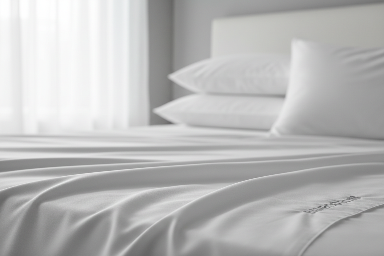 Bamboo cooling sheet set — close-up fabric texture detail