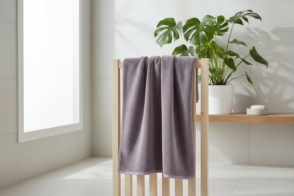 Bamboo Charcoal Towel Set - Purple lifestyle
