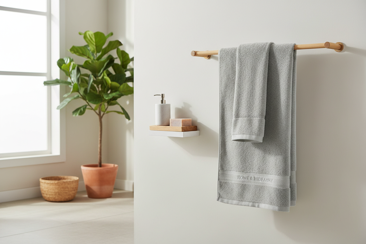 Bamboo Charcoal Towel Set - Grey lifestyle