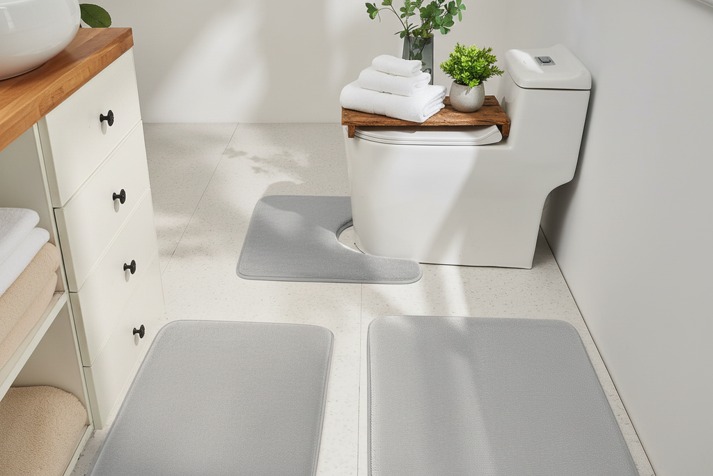 Velvet Bath Rug Set - Scandi Bathroom