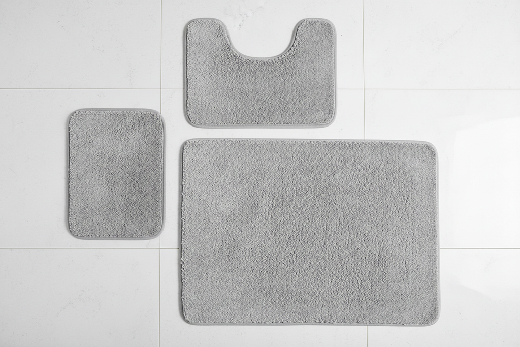 Velvet Bath Rug Set - Flat Lay