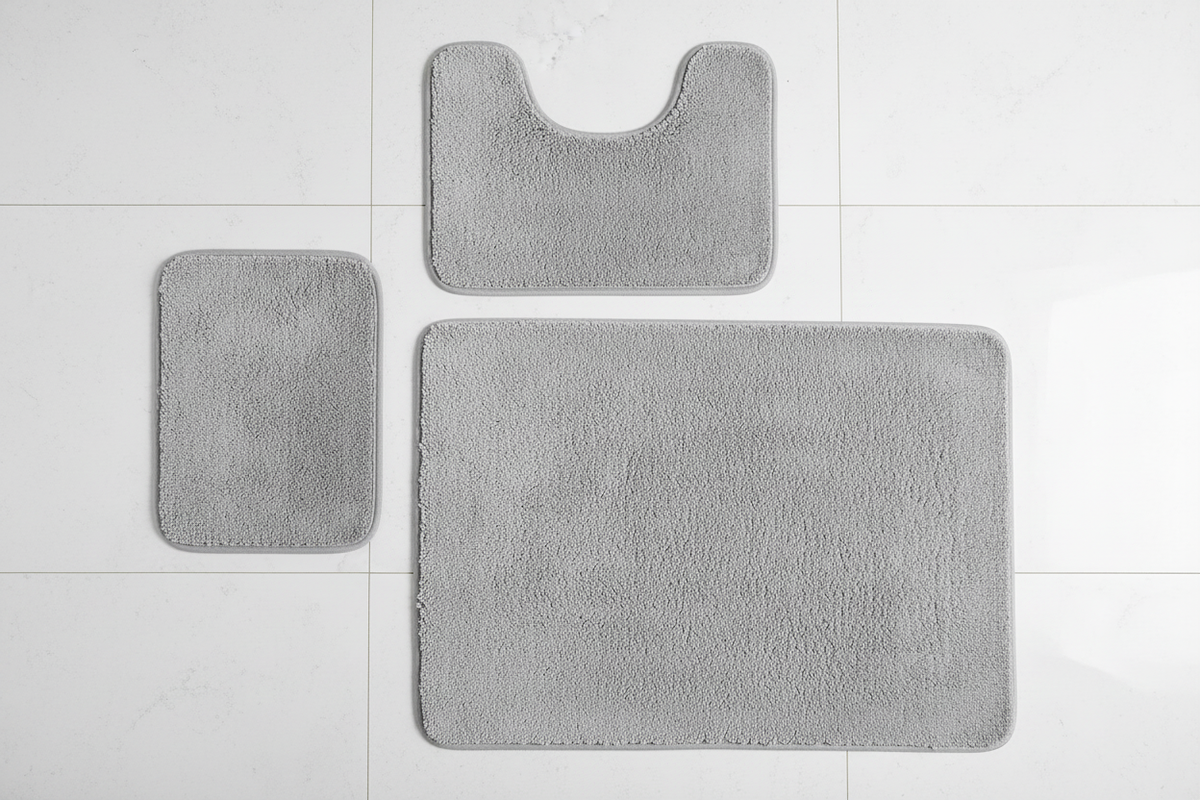 Velvet Bath Rug Set - Flat Lay