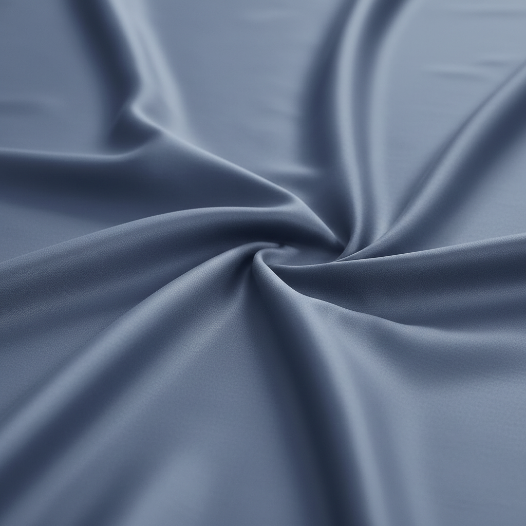 Close-up of stormy blue TENCEL Lyocell fabric texture