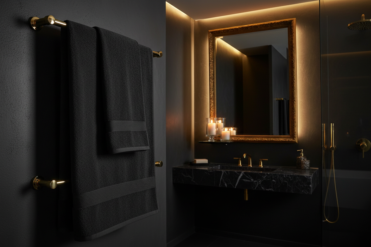 Turkish Cotton Bath Sheet - Hanging on Towel Rail